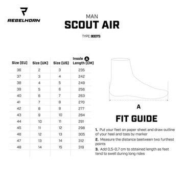 Черные кожаные мотоциклетные туфли Rebelhorn Scout Air Touring — 47
