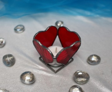 Подсвечник с сердечками, подарочное оформление ко Дню святого Валентина.