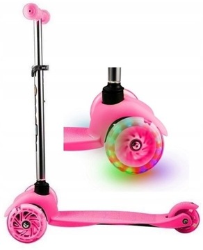 Трёхколесный детский самокат со светодиодной подсветкой, балансир.