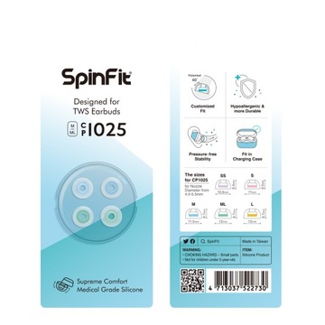 SpinFit CP1025 Nakładki z silikonu medycznego ML/M