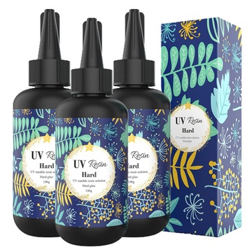 ŻYWICA UV TWARDA CRYSTAL BIŻUTERIA KABOSZONY 100g*3SZT