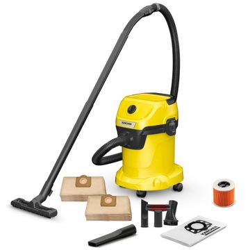 Odkurzacz Karcher bezworkowy WD 3 1400W przemysłowy zestaw ssawek + worki