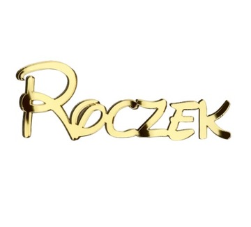 Roczek napis z Plexi Dekor dziecięcy na bok tortu Złote Lustro