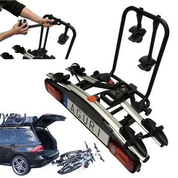 Aguri Active Bike 2 Silver Uchylany Bagażnik Platforma na 2 rowery na hak