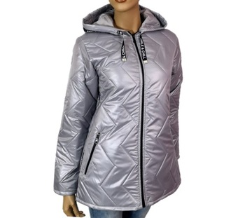 КУРТКА ЛЕГКАЯ ВЕСЕННЯЯ СТЕГАНАЯ С КАПЮШОНОМ 4XL 56 58