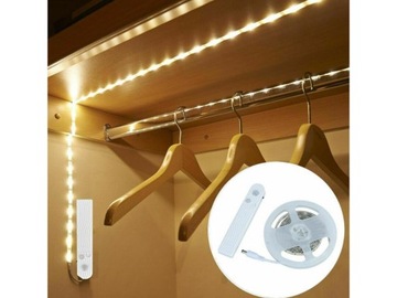 СВЕТОДИОДНАЯ ЛЕНТА МОНО 2М С ДАТЧИКОМ ДВИЖЕНИЯ НА АККУМУЛЯТОРЕ