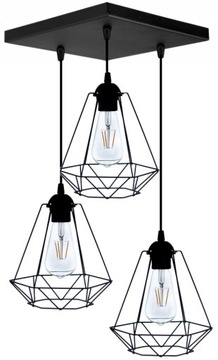 LAMPA SUFITOWA PLAFON ŻYRANDOL LOFT EDISON DIAMENT