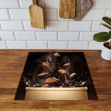 ЗАЩИТНЫЙ КОВРИК ДЛЯ ПЛИТЫ - БОЛЬШЕ ПРОСТРАНСТВА 60x52 кофе