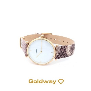 Cluse zegarek damski na pasku prześliczny elegancki złoty perłowy CL61008