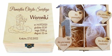 PREZENT NA CHRZEST PUDEŁKO WSPOMNIEŃ WYPOSAŻENIE