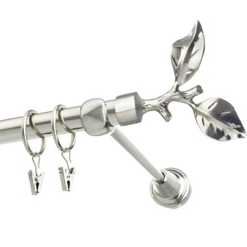 ОДИНАРНЫЙ МЕТАЛЛИЧЕСКИЙ КАРДИНС 19ММ С СЕРЕБРЯНЫМ ГЛЯНЦЕМ С ЭФФЕКТОМ СТАЛИ, 120см НАБОР