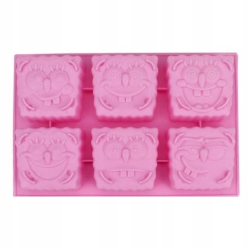 Forma Silikonowa Do Ciastek 6x SpongeBob Mydło Glicerynowe Pan Gąbka MF-423