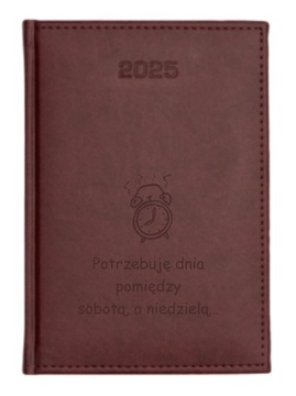 KALENDARZ B5 DZIENNY 2025 KSIĄŻKOWY +GRAWER - RÓŻNE KOLORY OKŁADKI -MIX