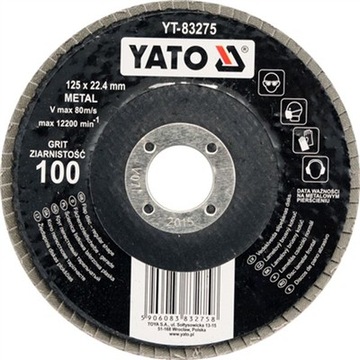 Ściernica listkowa płaska 125mm p40 Yato