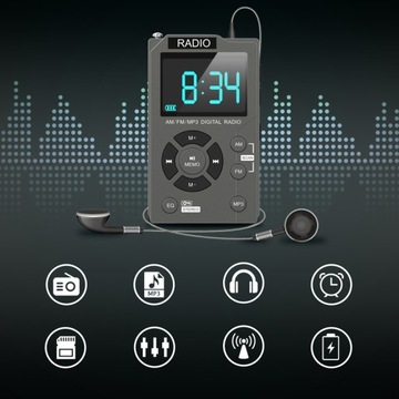 ПОРТАТИВНОЕ ТУРИСТИЧЕСКОЕ КАРМАННОЕ РАДИО AM/FM/AUX