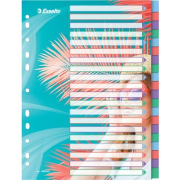 Przekładki do segregatora PP A4 20 przekładek Colour`Breeze ESSELTE