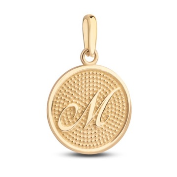 ZŁOTA WYJĄTKOWA ZAWIESZKA MEDALIK LITERKA M 585