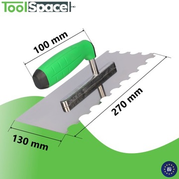 Зубчатый шпатель ПОЛУКРУГЛЫЙ ЗУБ ДЛЯ БОЛЬШОЙ ПЛИТКИ