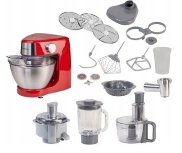 Robot kuchenny Kenwood czerwony 1000W duży zestaw