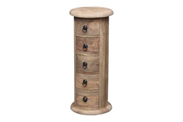 KOMODA z szufladami Okrągła Słupek Drewniany Palisander Szafka LEEDS BGM24
