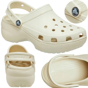 crocs damskie chodaki na platformie classic lekkie buty sportowe 34-35 w5