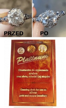 SUPER MOCNA Chusteczka do czyszczenia Biżuterii SREBRA i ZŁOTA 100% Jakości