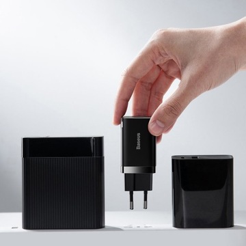 БЫСТРОЕ СЕТЕВОЕ ЗАРЯДНОЕ УСТРОЙСТВО BASEUS USB/USB C 30ВТ 3А УНИВЕРСАЛЬНОЕ ДЛЯ ТЕЛЕФОНА