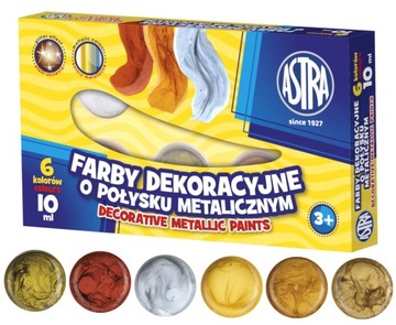 Astra farby plakatowe metaliczne 10 ml 6 kolorów