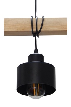 LAMPA WISZĄCA SUFITOWA ŻYRANDOL PLAFON LED 015-1 LOFT DREWNO E27 POKÓJ HOL