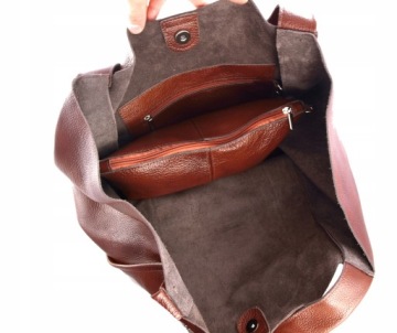 Кожаная сумка-шоппер 2в1 Vera Pelle Leather Messenger Bag