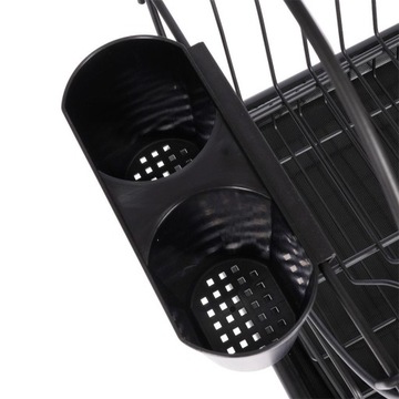 Посудосушилка, Черная, Двухуровневая, Сушилка