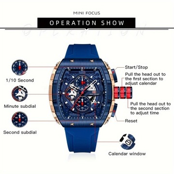 Многофункциональные мужские кварцевые часы Naviforce Luminous Sports Watch