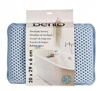 PODUSZKA DO WANNY KĄPIELI NIEBIESKA Z PRZYSSAWKAMI