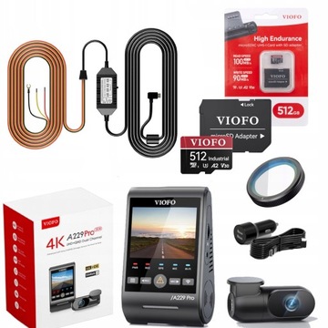 VIOFO A229 PRO 2CH-G REJESTRATOR PRZÓD/TYŁ 4K/2K HDR GPS 512GB ACC HK4