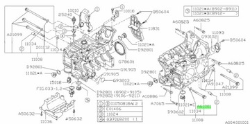 ŠROUB BLOKU SUBARU IMPREZA 94- FORESTER 98- LEGACY 90- BRZ 13-