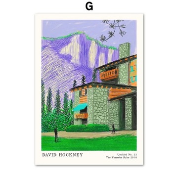Plakat na płótnie David Hockney kolorowe nowoczesn