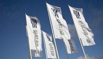 Рекламный флаг 300х150см фирменная печать + логотип