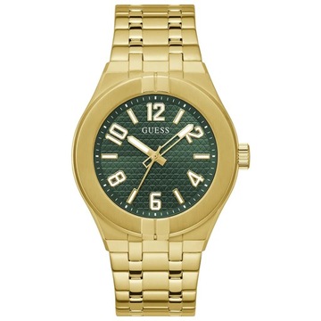 Złoty zegarek Guess Escape zielona tarcza GW0661G2