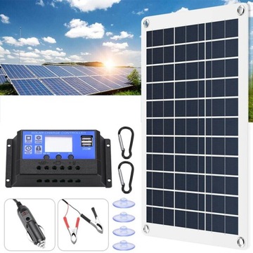 Panel Solarny 300W Regulator 12V 60A Bateria Słoneczny Prostownik Ładowarka