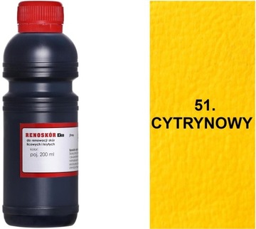 CYTRYNOWA 51 FARBA RENOSKÓR 200 ml BARWNIK WILBRA LAKIER DO SKÓRY NT G12-91
