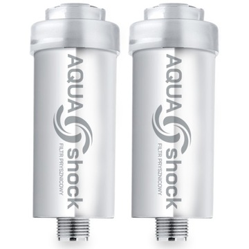 FILTR WODY PRYSZNICOWY AQUA shock SREBRNY CHROM DO PRYSZNICA x2