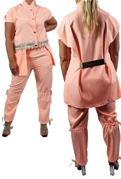 Komplet damski elegancki GARSONKA spodnie bluzka