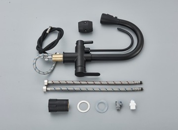 ТРЕХХОДОВОЙ КУХОННЫЙ КРАН, ФИЛЬТР, ВЫДВИЖНЫЙ НОС, ЧЕРНЫЙ