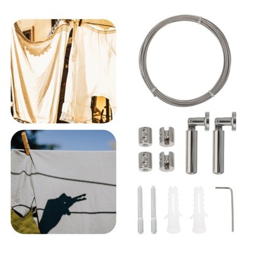 КАБЕЛЬНЫЙ РЕЛЬС ДЛЯ ЗАНАВЕС ВЕРЕВКА ИЗ НЕРЖАВЕЮЩЕЙ СТАЛИ