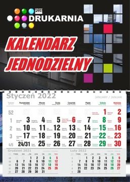 KALENDARZ 2024 JEDNODZIELNY SPIRALOWANY PROJEKT