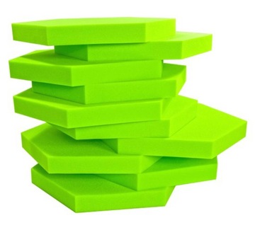 КОВрик HEX PANEL MAT АКУСТИЧЕСКАЯ ПЕНА ЗЕЛЕНЫЙ гладкая шестиугольная губка 5см