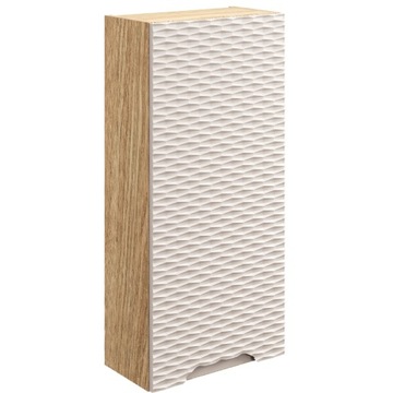 Beżowa górna szafka RYFLOWANA 35 cm OCEAN BEIGE 83-35 DĄB OLEJOWANY / BEIGE