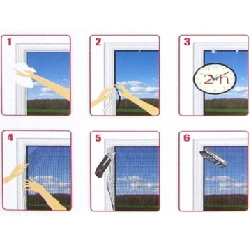 Москитная сетка на окно от комаров и насекомых 130х150см на липучке, черная