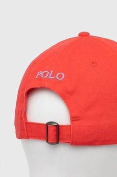 Polo Ralph Lauren czapka z daszkiem bawełniana kolor czerwony z aplikacją 7
