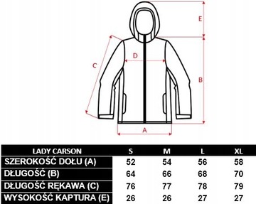 DAMSKA KURTKA ZIMOWA PIKOWANA CARSON HI-TEC XL